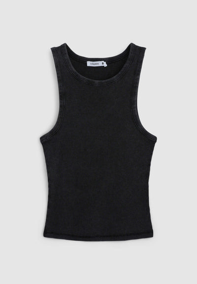 Canotta vogatore a costine garment-dyed