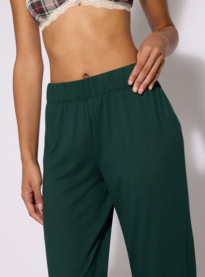 Unifarbene Pyjamahose mit weitem Bein