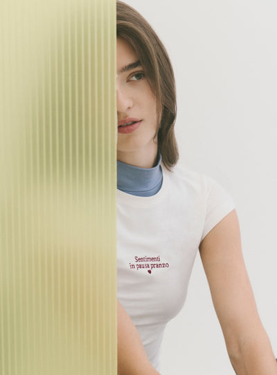 Slim T-shirt with lettering