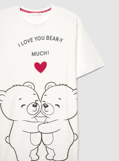 T-shirt pigiama con maxi stampa animaletti