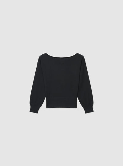 Maglia con spalle scoperte asimmetrica a tinta unita