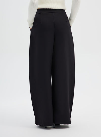 Pantaloni wide leg con doppia piega
