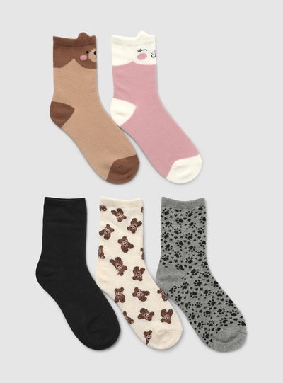 Pack 5 calzini con stampa animaletti