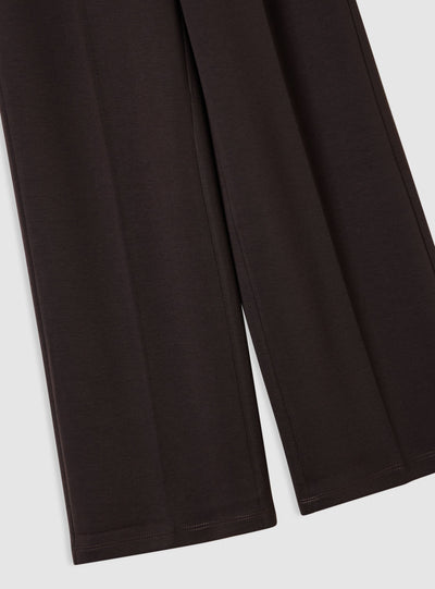 Solid colour wide leg trousers