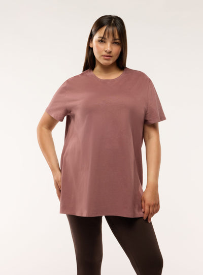 T-shirt maxi a tinta unita