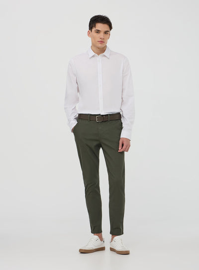 Camicia popeline stretch tinta unita