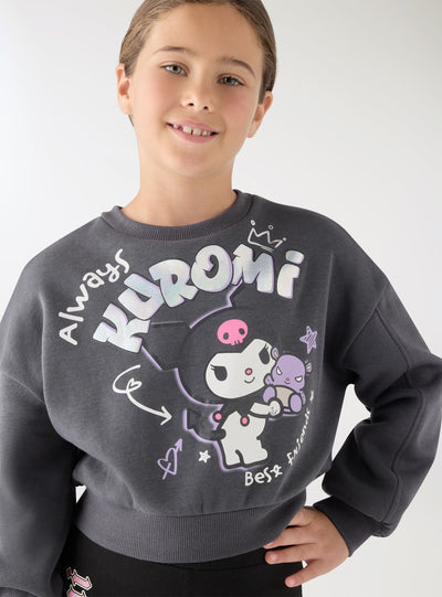Felpa crop con stampa Kuromi®