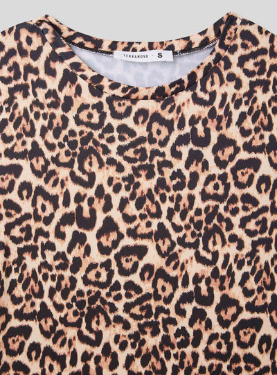 T-shirt elasticizzata animalier