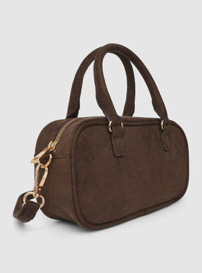 Borsa effetto scamosciato con tracolla