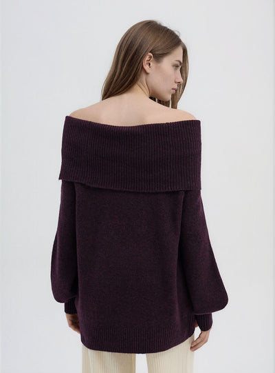 Camiseta de cuello amplio lisa