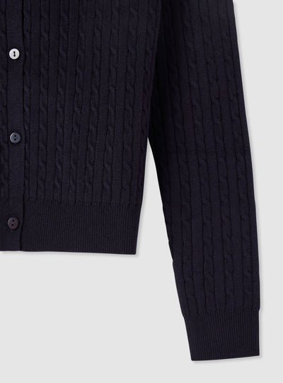 Cable-knit cardigan with buttons
