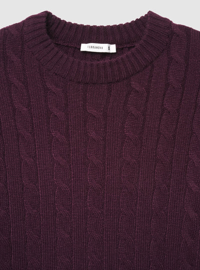 Maglia a trecce girocollo