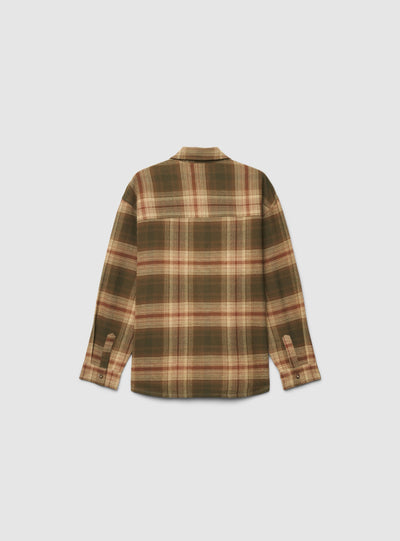 Camicia manica lunga a quadri con taschino