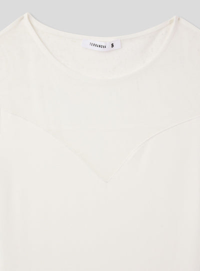 Body elasticizzato con inserti in pizzo
