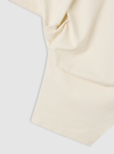 T-shirt con drappeggio asimmetrico