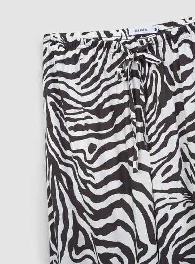 Pantaloni wide leg zebrati in viscosa