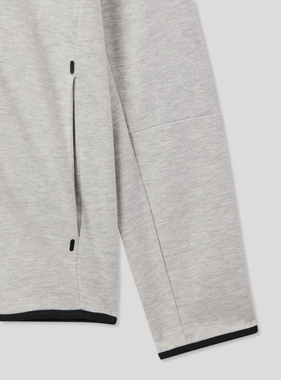 Felpa tecnica con cappuccio e zip in misto cotone pesante