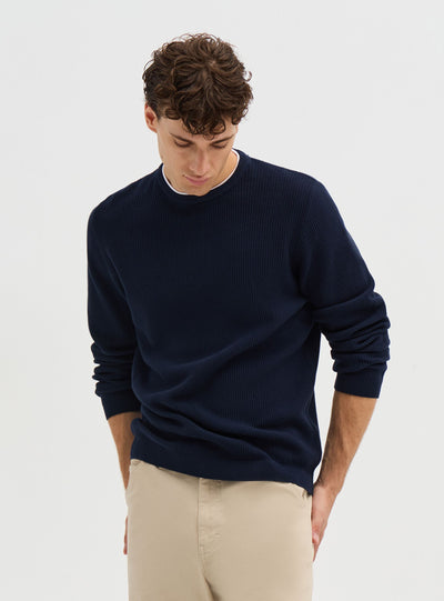 Maglia girocollo a punto mosso