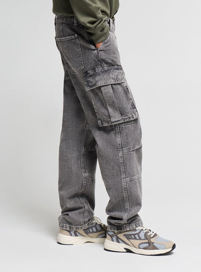 Jeans over cargo a tinta unita