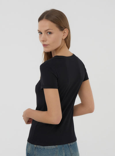 T-shirt slim fit con stampa gattini