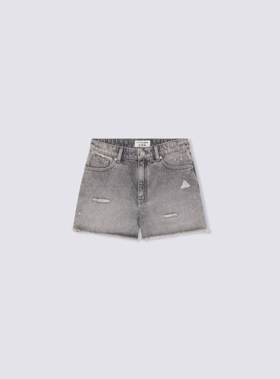 Shorts mom di jeans con strappi piccoli