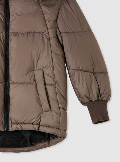 Oversized padded jacket with hood