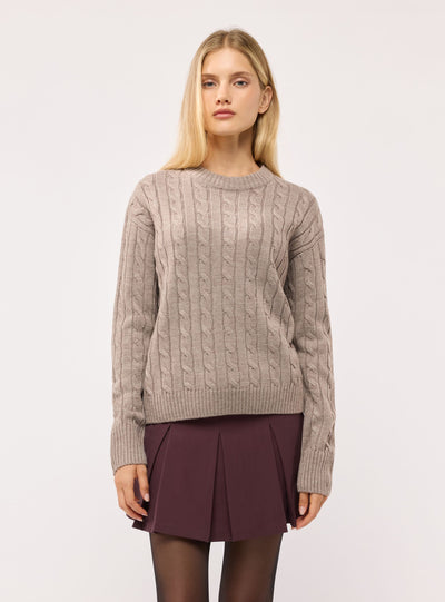 Maglia a trecce girocollo