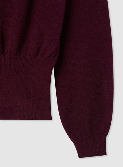 Einfarbiger Pullover mit Ballonärmeln