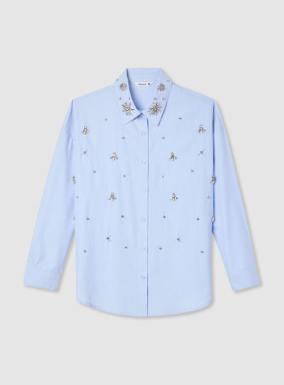 Camicia ampia con applicazioni strass