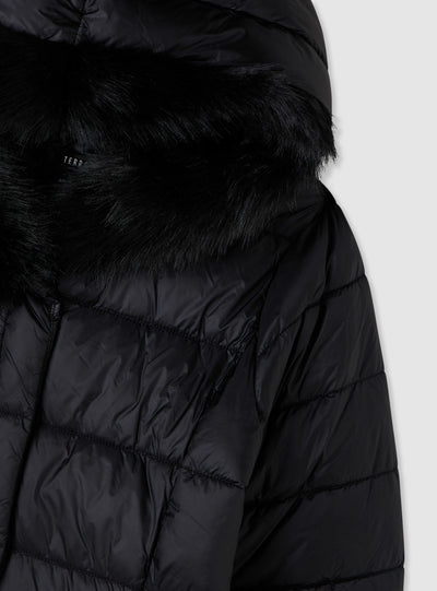 Long padded jacket with hood