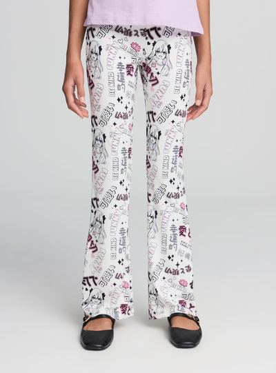 Leggings évasés à imprimé manga