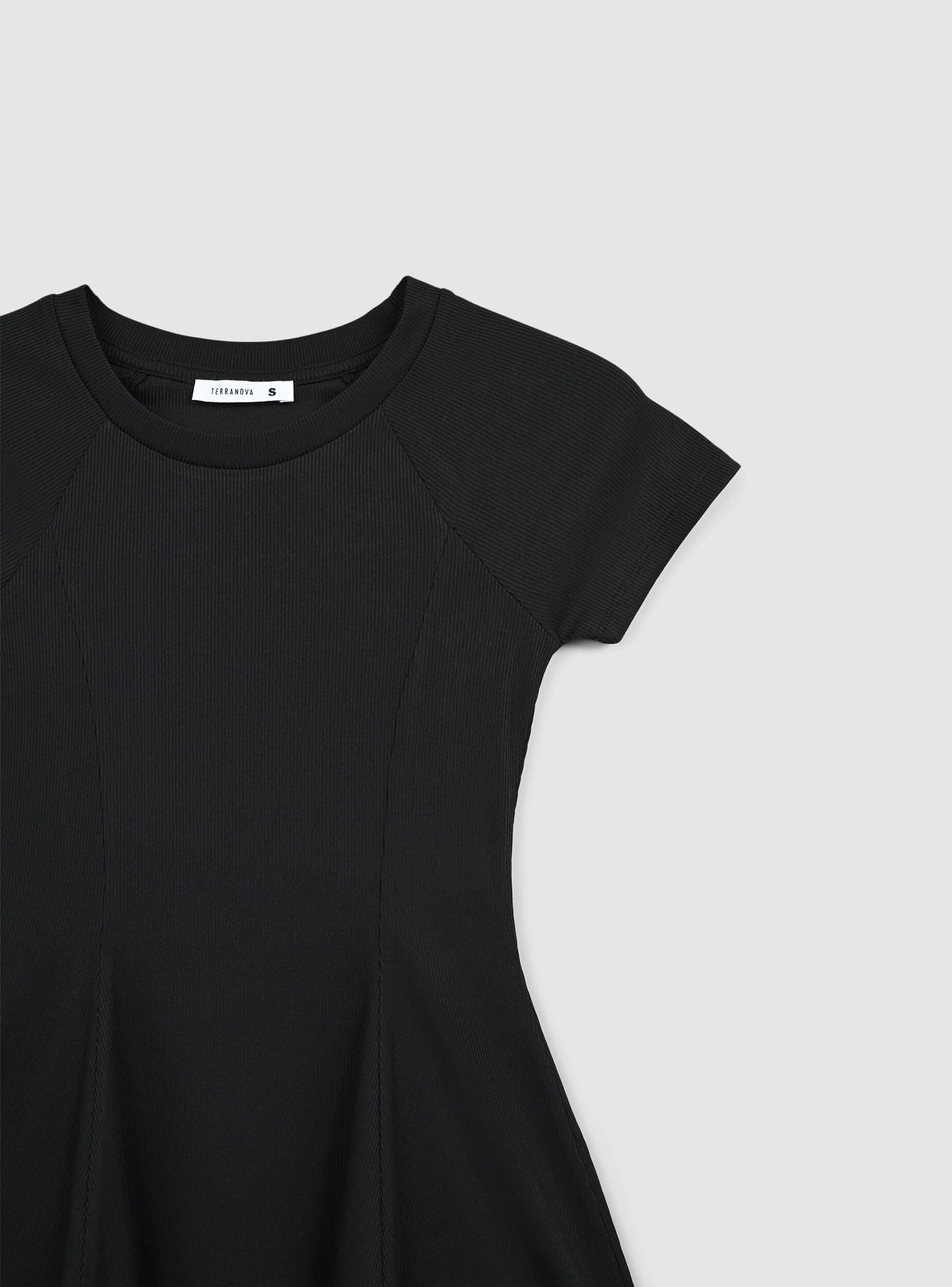black t shirt skater dress Womens Lipsy Black Button Side Mini Skater Dress US 12