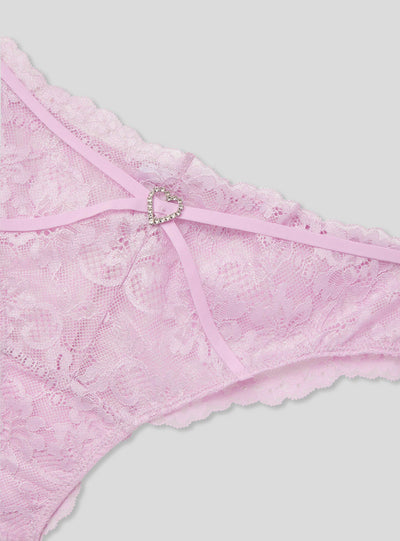Slip brasiliana in pizzo con cuore