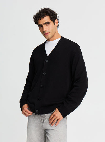 Cardigan con bottoni a tinta unita