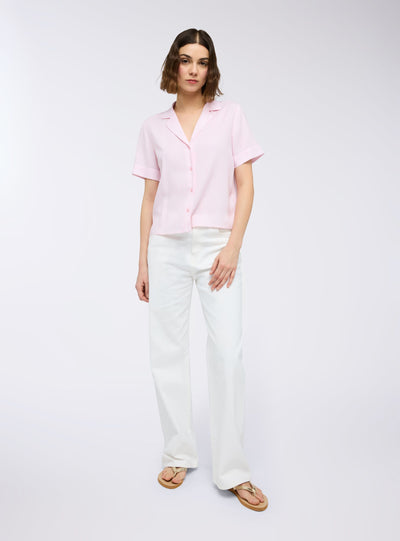 Camicia ampia a righe con revers
