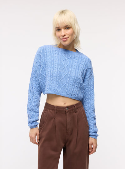 Maglia crop ampia a trecce