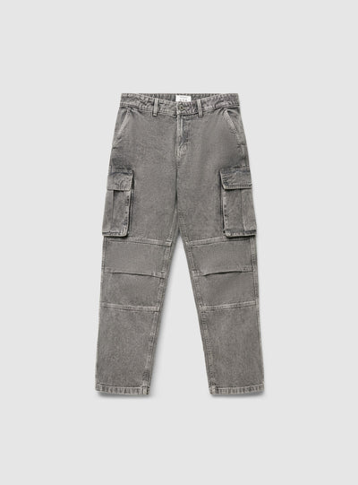 Jeans over cargo a tinta unita