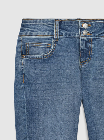 Jeans a zampa a vita ultra bassa