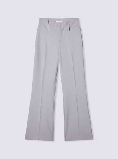 Pantaloni a zampa a vita alta mélange