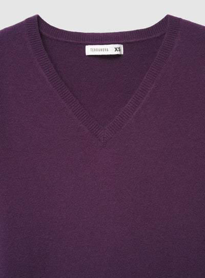 Maglia con scollo a V a tinta unita
