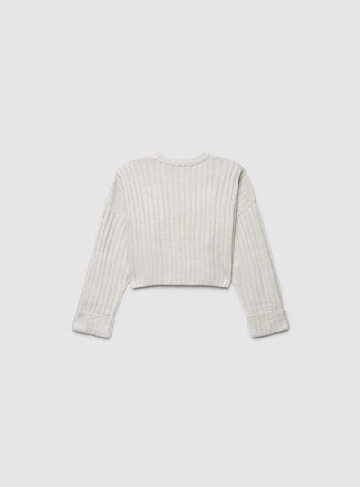 Maglia crop a coste larghe