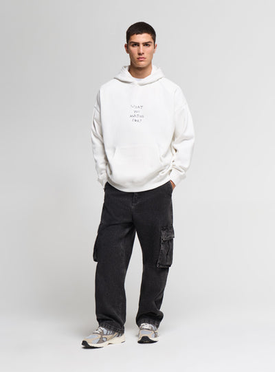 Felpa oversize con cappuccio e stampa con scritta