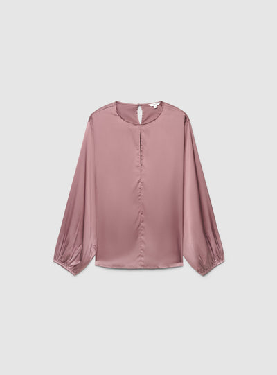 Camicia in satin con apertura a goccia