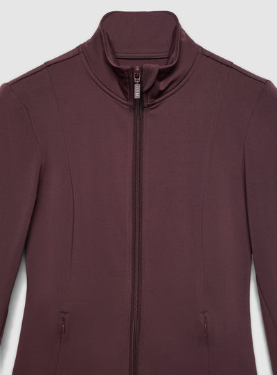 Felpa sportiva con zip a tinta unita
