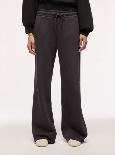 Pantaloni tuta maxi con coulisse a tinta unita