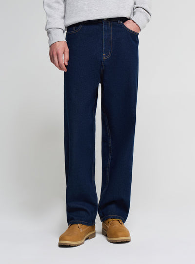 Jeans baggy a tinta unita