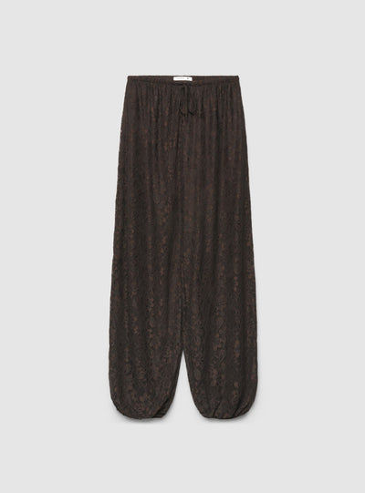 Pantaloni harem in pizzo con coulisse