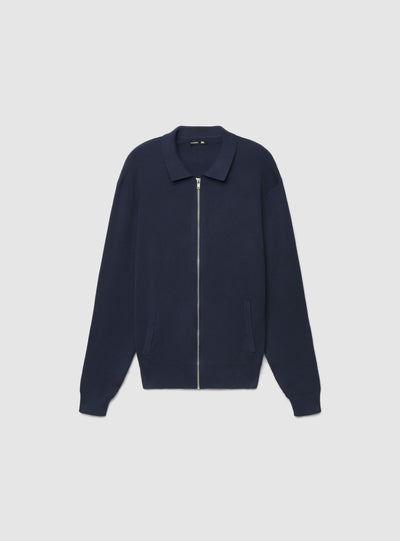 Cardigan in maglia con zip e colletto