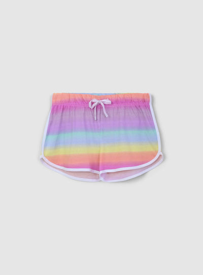 Shorts tuta a righe multicolor