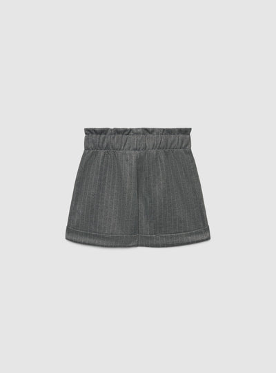 Shorts paperbag gessati con cintura